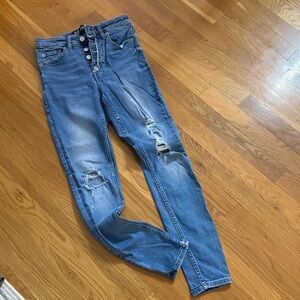 GAP High Rise Blue Distressed Jeans